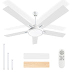 52 ventilatori da soffitto moderni con luci e telecomando, LED dimmerabili
