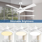 52 ventilatori da soffitto moderni con luci e telecomando, LED dimmerabili