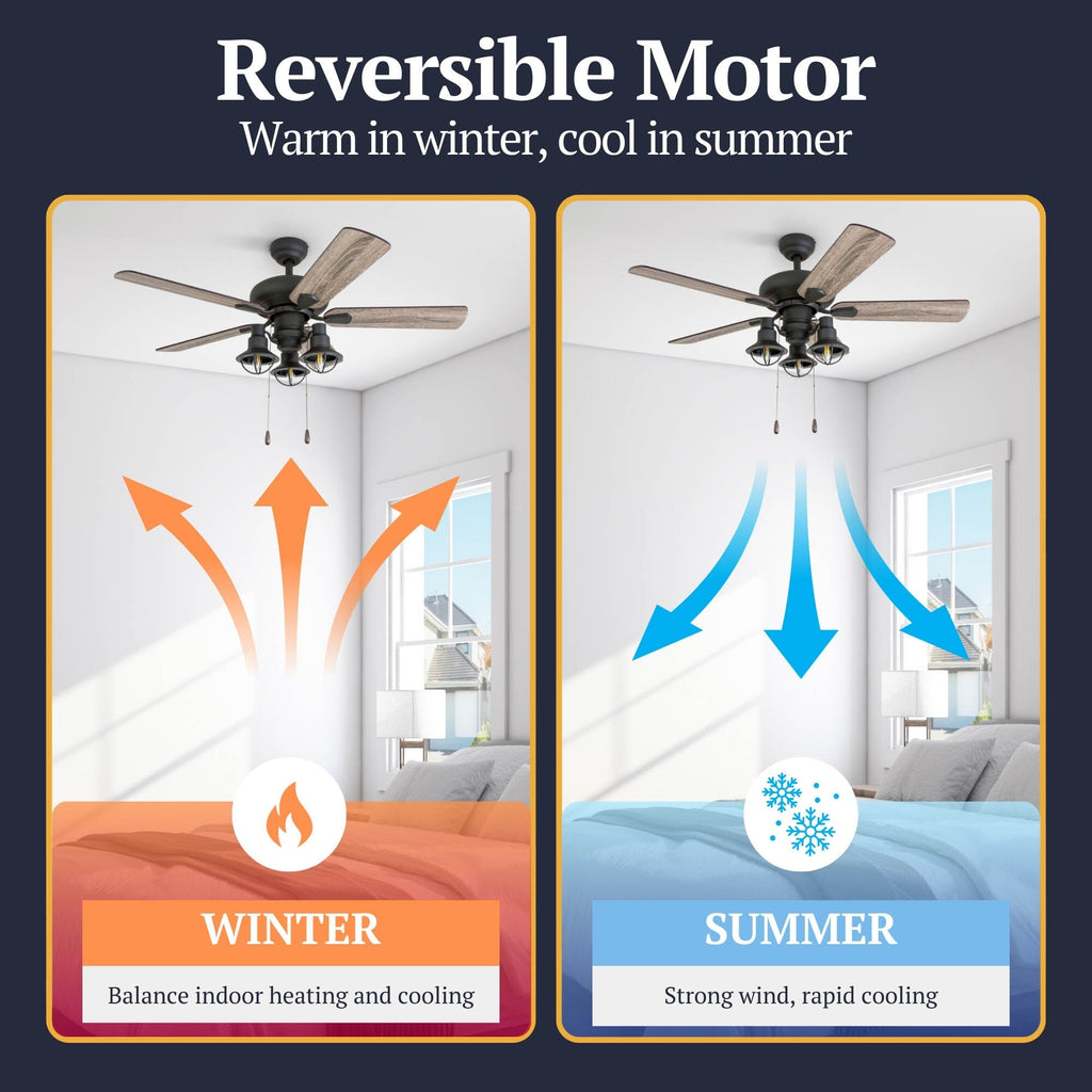 52 Prominence Home Sivan Bronze Farmhouse Ventilatore da soffitto a LED con luce, telecomando
