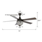 Ventilatore da soffitto industriale in legno nero a 5 pale con telecomando