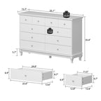 Cassettiera per camera da letto matrimoniale larga 55,1 cm con cassetti portaoggetti