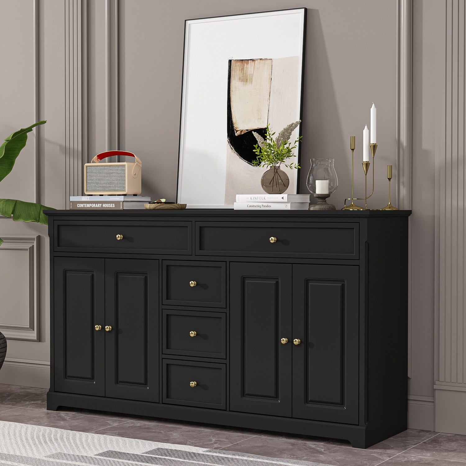 Credenza da 59,1'', bianca, moderna, contemporanea, laccata