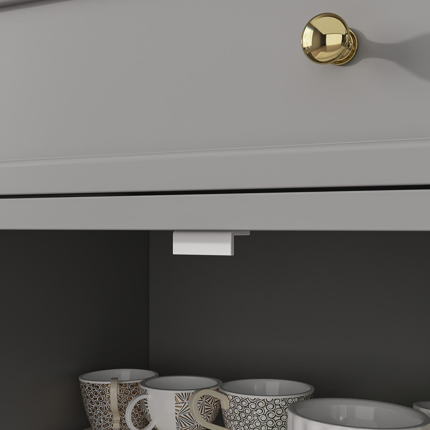 Credenza da 59,1'', bianca, moderna, contemporanea, laccata