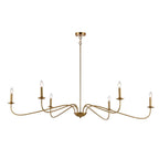 Lampadario minimalista da 64 pollici con 6 luci in nero opaco/oro/cromo - N/D