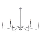Lampadario minimalista da 64 pollici con 6 luci in nero opaco/oro/cromo - N/D