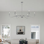 Lampadario minimalista da 64 pollici con 6 luci in nero opaco/oro/cromo - N/D