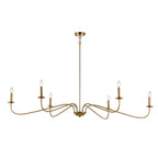 Lampadario minimalista da 64 pollici con 6 luci in nero opaco/oro/cromo - N/D