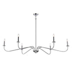 Lampadario minimalista da 64 pollici con 6 luci in nero opaco/oro/cromo - N/D