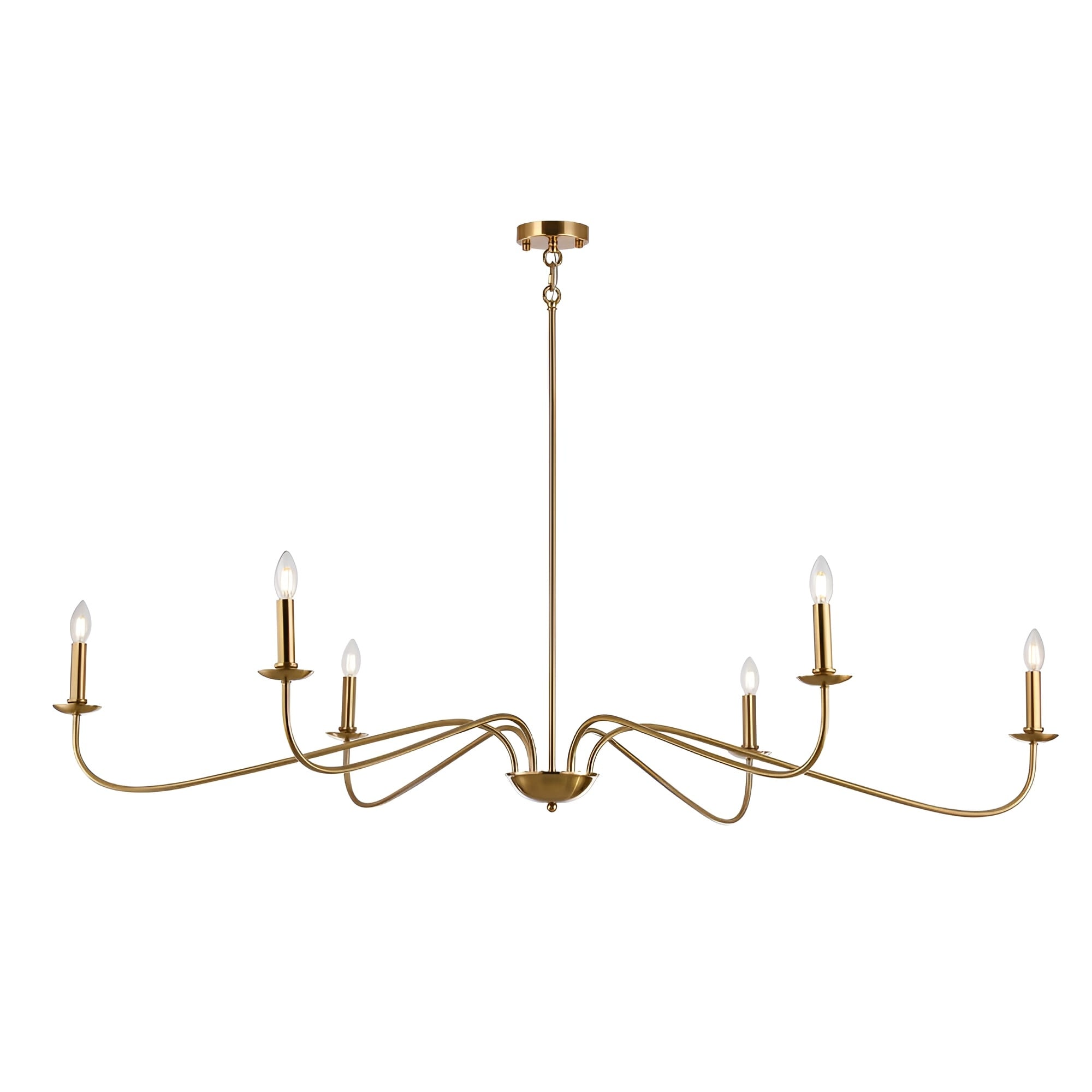 Lampadario minimalista francese classico a 6 luci con illuminazione a candela