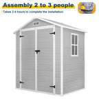 Capannone per attrezzi da esterno in resina resistente alle intemperie, 6 piedi x 4 piedi/6 piedi x 8 piedi/8 piedi x 6 piedi/8 piedi x 10 piedi, con pavimento, Spire Tool Shed