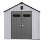 Capannone per attrezzi da esterno in resina resistente alle intemperie, 6 piedi x 4 piedi/6 piedi x 8 piedi/8 piedi x 6 piedi/8 piedi x 10 piedi, con pavimento, Spire Tool Shed