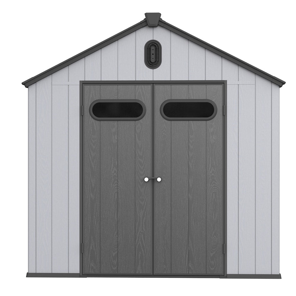Capannone per attrezzi da esterno in resina resistente alle intemperie, 6 piedi x 4 piedi/6 piedi x 8 piedi/8 piedi x 6 piedi/8 piedi x 10 piedi, con pavimento, Spire Tool Shed