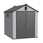 Capannone per attrezzi da esterno in resina resistente alle intemperie, 6 piedi x 4 piedi/6 piedi x 8 piedi/8 piedi x 6 piedi/8 piedi x 10 piedi, con pavimento, Spire Tool Shed