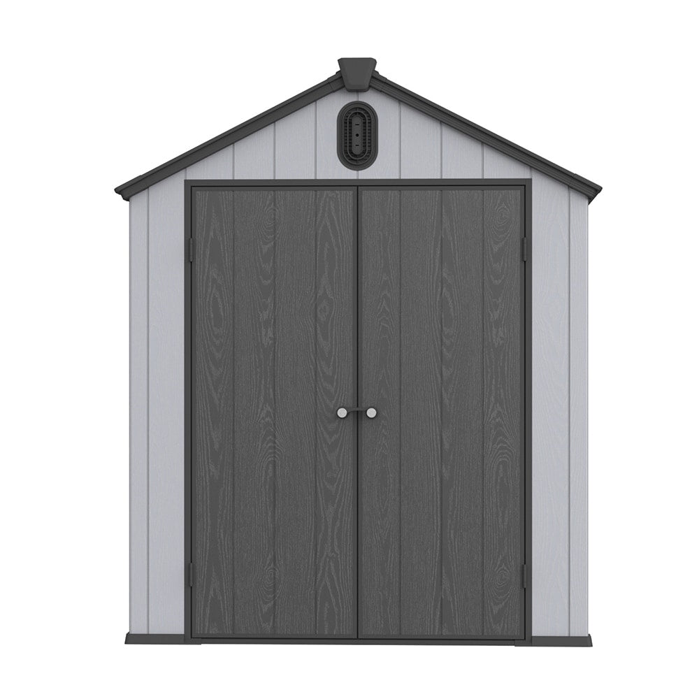 Capannone per attrezzi da esterno in resina resistente alle intemperie, 6 piedi x 4 piedi/6 piedi x 8 piedi/8 piedi x 6 piedi/8 piedi x 10 piedi, con pavimento, Spire Tool Shed