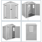 Capannone per attrezzi da esterno in resina resistente alle intemperie, 6 piedi x 4 piedi/6 piedi x 8 piedi/8 piedi x 6 piedi/8 piedi x 10 piedi, con pavimento, Spire Tool Shed