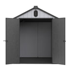 Capannone per attrezzi da esterno in resina resistente alle intemperie, 6 piedi x 4 piedi/6 piedi x 8 piedi/8 piedi x 6 piedi/8 piedi x 10 piedi, con pavimento, Spire Tool Shed