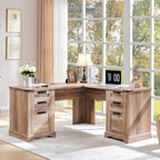 Scrivania direzionale a L da 60 pollici, scrivania angolare in legno, scrivania per computer
