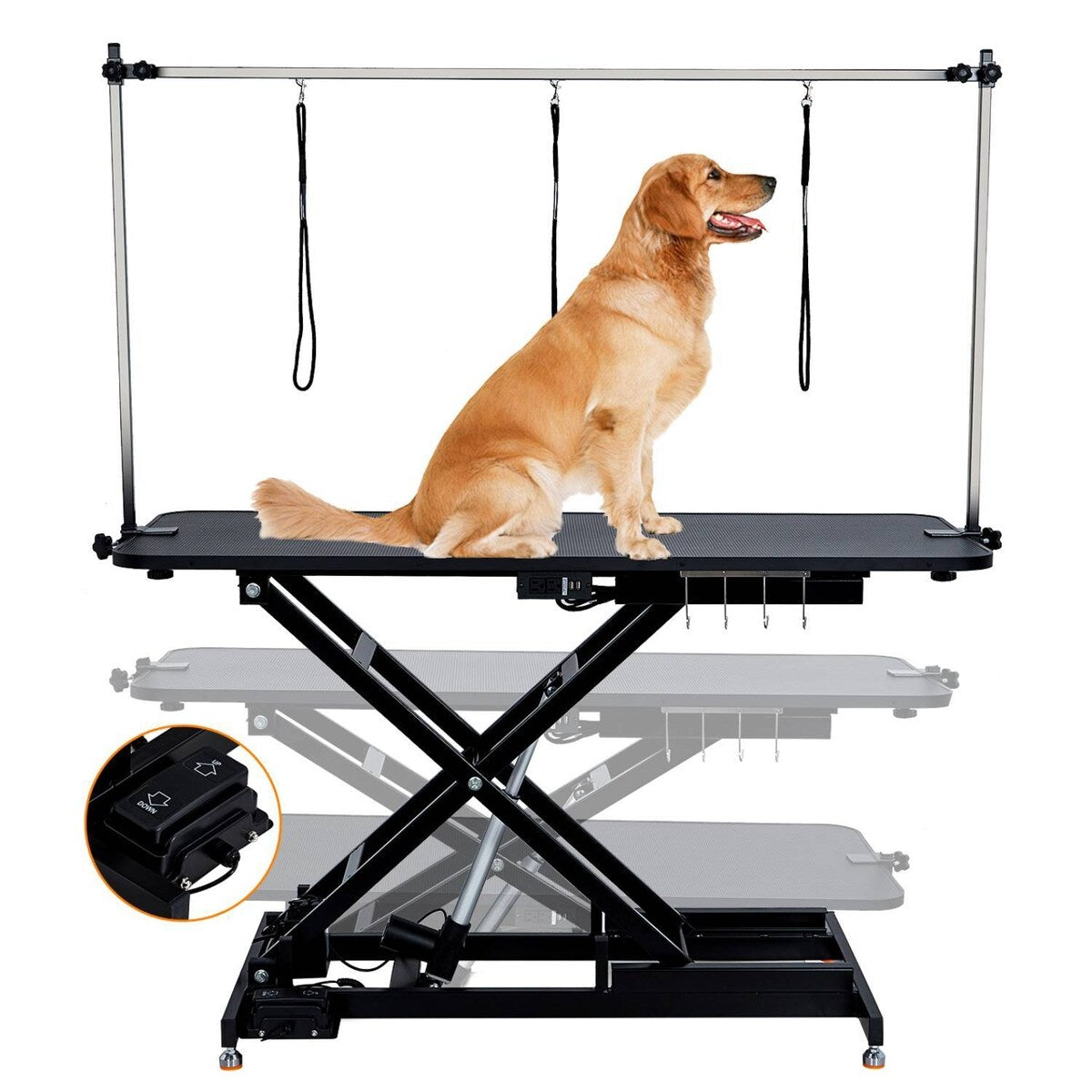 Tavolo da toelettatura idraulico per cani da 60 cm, altezza regolabile