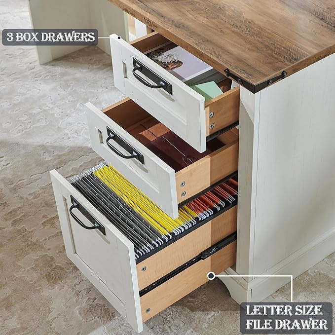 Scrivania direzionale a L da 60 pollici, scrivania angolare in legno, scrivania per computer