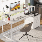 Scrivania per computer da 63 pollici con supporto per monitor, scrivanie ergonomiche per ufficio domestico con cassetti e schedario