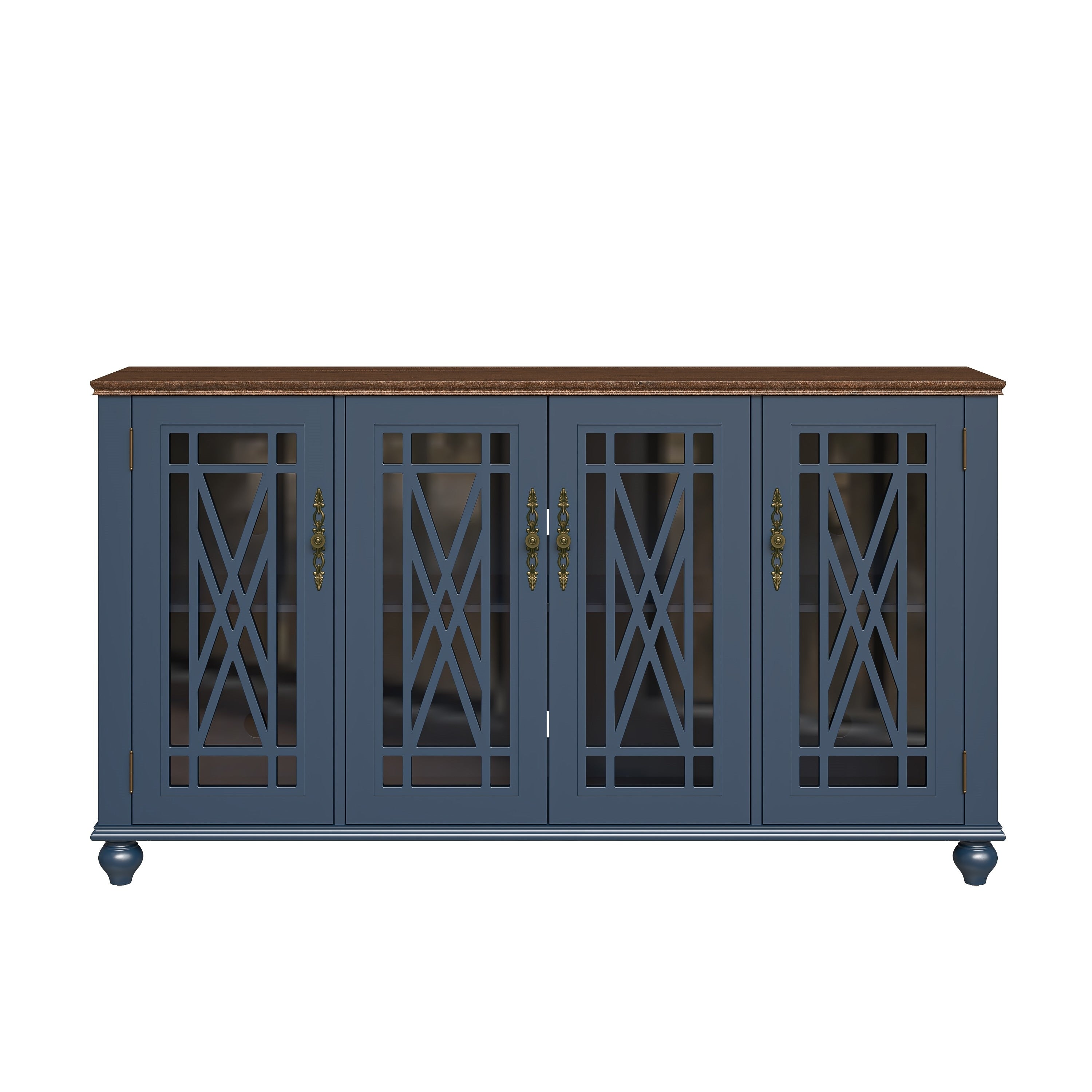 Credenza da cucina in legno in stile vintage da 63 pollici - Larghezza 63 pollici
