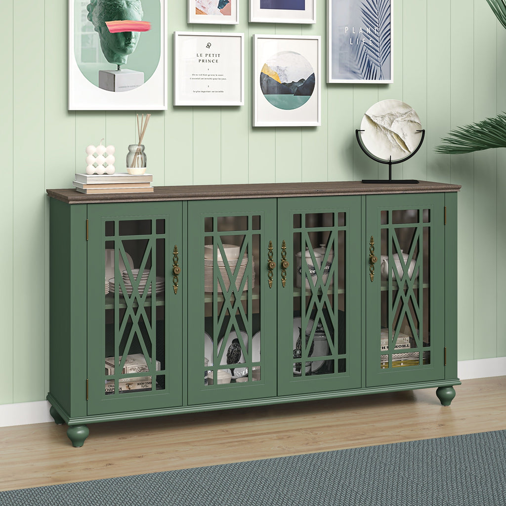 Credenza da cucina in legno in stile vintage da 63 pollici - Larghezza 63 pollici