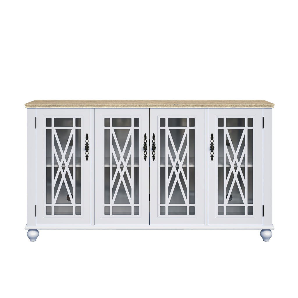 Credenza da cucina in legno in stile vintage da 63 pollici - Larghezza 63 pollici