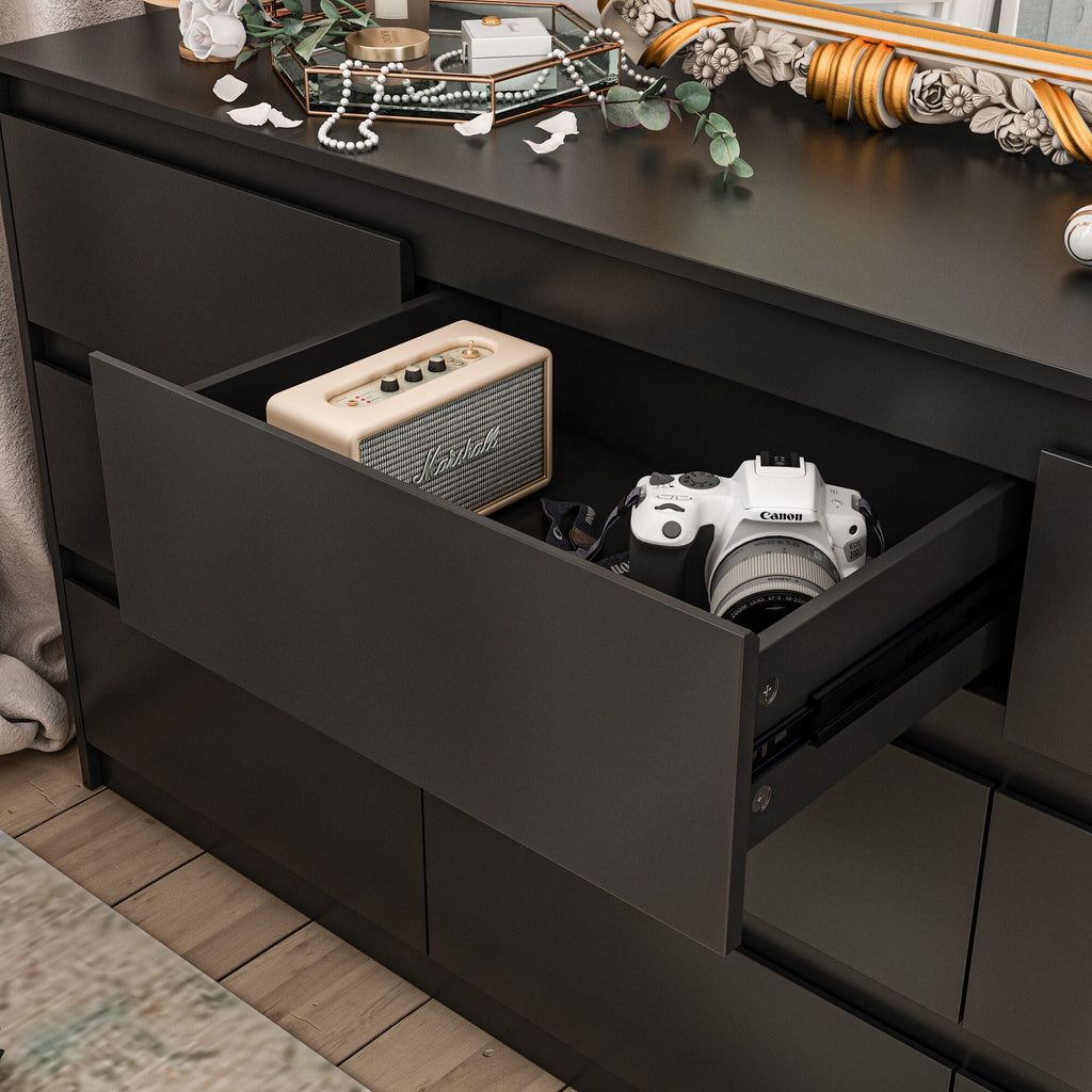 Cassettiera con 9 cassetti da 63 W, cassettiera decorativa per soggiorno, camera da letto