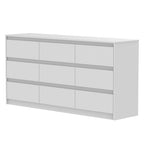 Cassettiera con 9 cassetti da 63 W, cassettiera decorativa per soggiorno, camera da letto