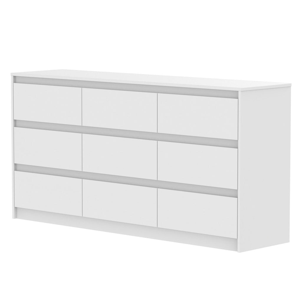 Cassettiera con 9 cassetti da 63 W, cassettiera decorativa per soggiorno, camera da letto