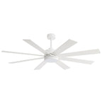 Ventilatore da soffitto a LED nero da 65 pollici a 8 pale con luce e telecomando