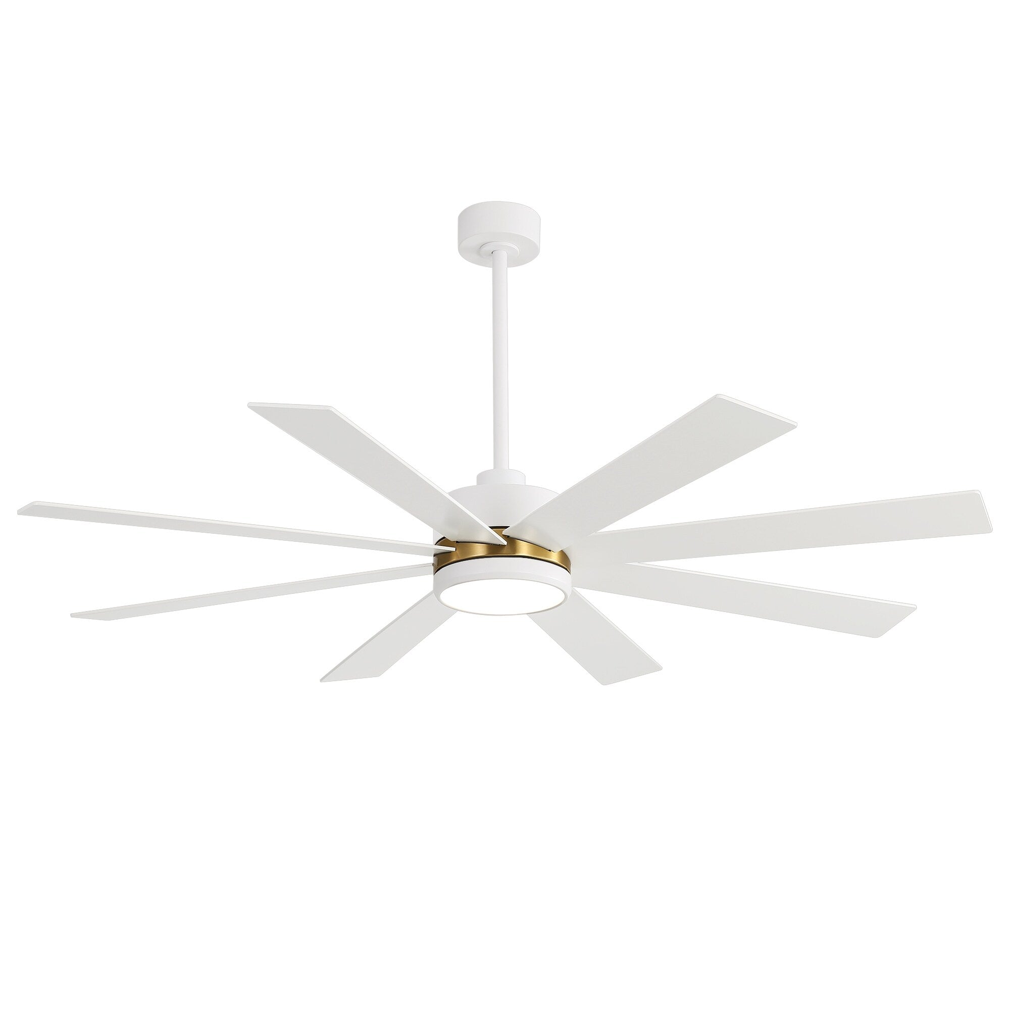 Ventilatore da soffitto a LED nero da 65 pollici a 8 pale con luce e telecomando