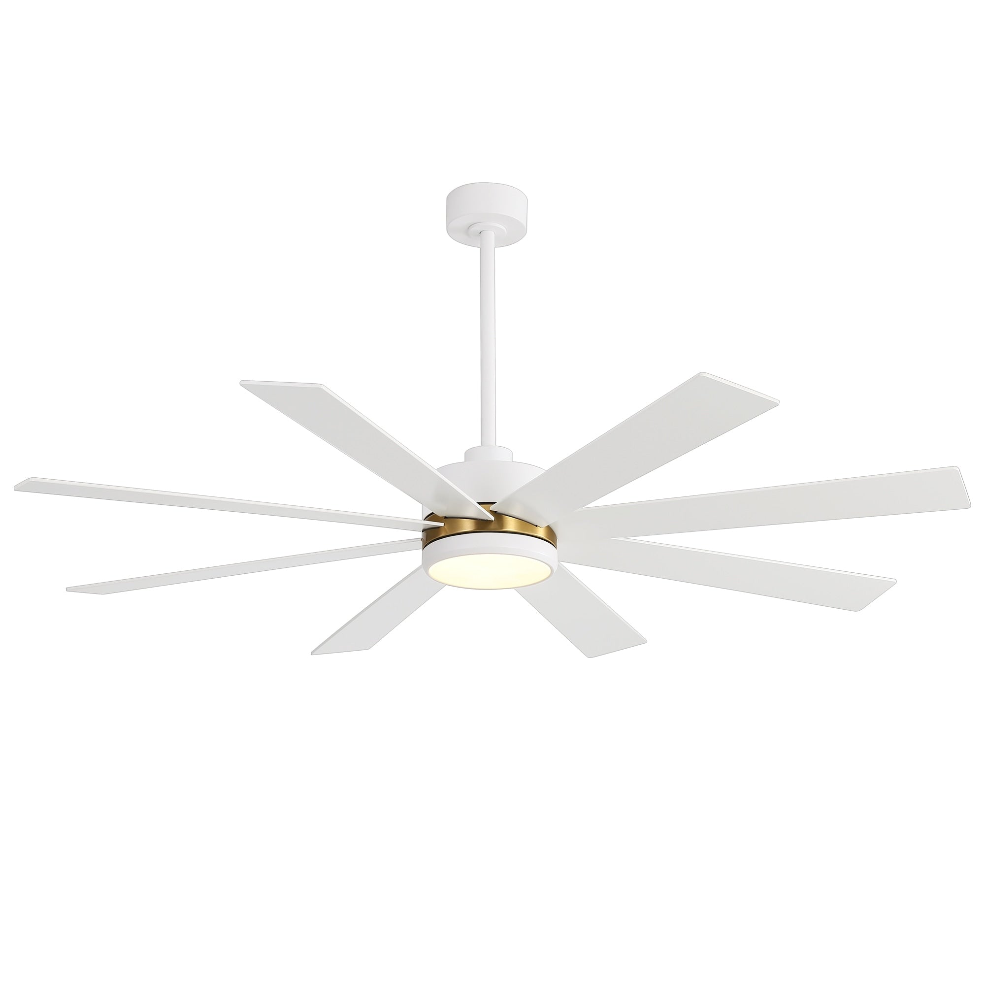 Ventilatore da soffitto a LED nero da 65 pollici a 8 pale con luce e telecomando