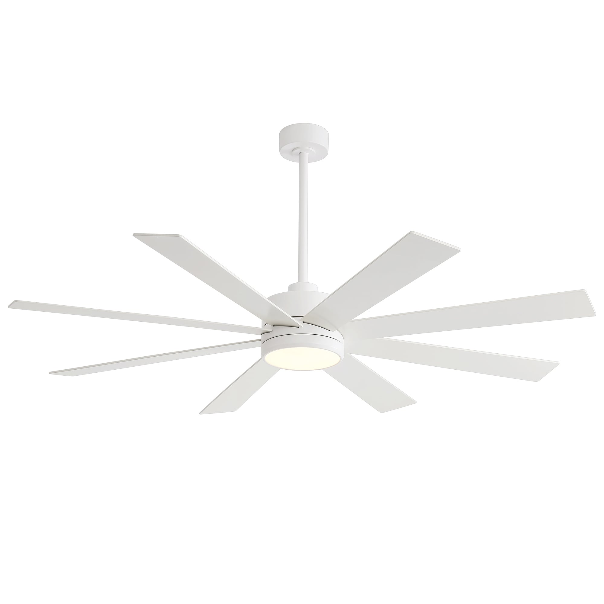 Ventilatore da soffitto a LED nero da 65 pollici a 8 pale con luce e telecomando