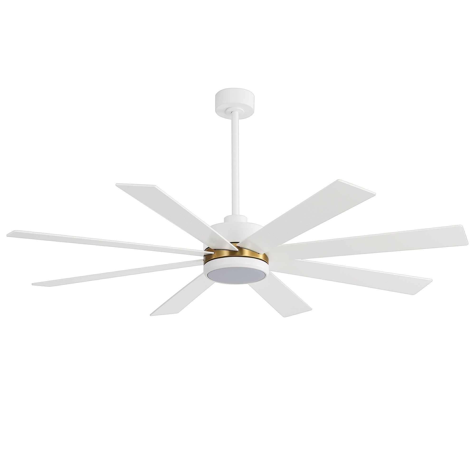 Ventilatore da soffitto a LED nero da 65 pollici a 8 pale con luce e telecomando