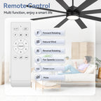 Ventilatore da soffitto a LED nero da 65 pollici a 8 pale con luce e telecomando