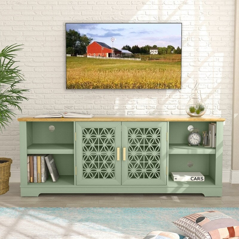 Mobile porta TV decorativo rustico floreale da 70 pollici per un massimo di 80 TV