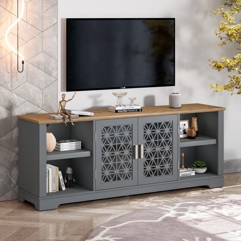 Mobile porta TV decorativo rustico floreale da 70 pollici per un massimo di 80 TV