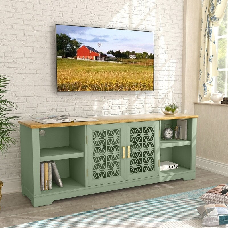 Mobile porta TV decorativo rustico floreale da 70 pollici per un massimo di 80 TV
