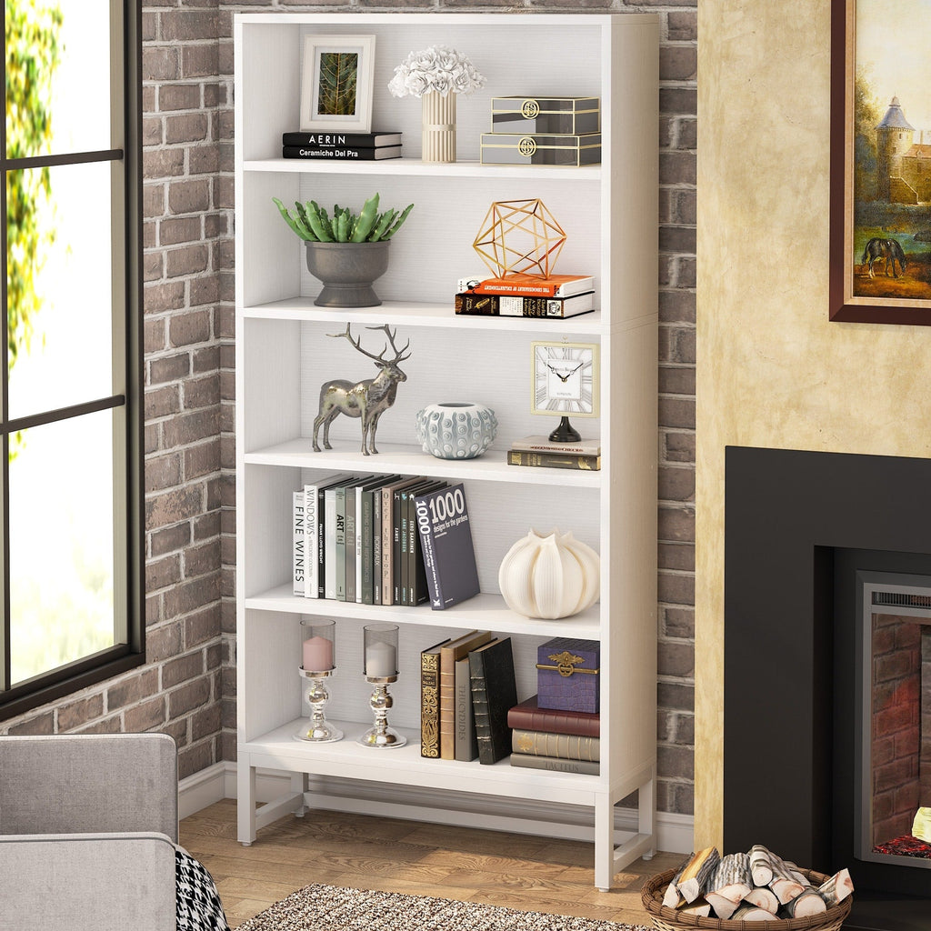 Libreria e scaffale alti 70,8 pollici, librerie grandi a 5 ripiani - 11,81 P x 31,5 L x 70,87 A