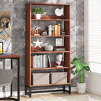 Libreria e scaffale alti 70,8 pollici, librerie grandi a 5 ripiani - 11,81 P x 31,5 L x 70,87 A