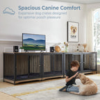 Mobile porta TV per cani di grossa taglia da 70,86'' con cuscino e due vani (senza cuscino)