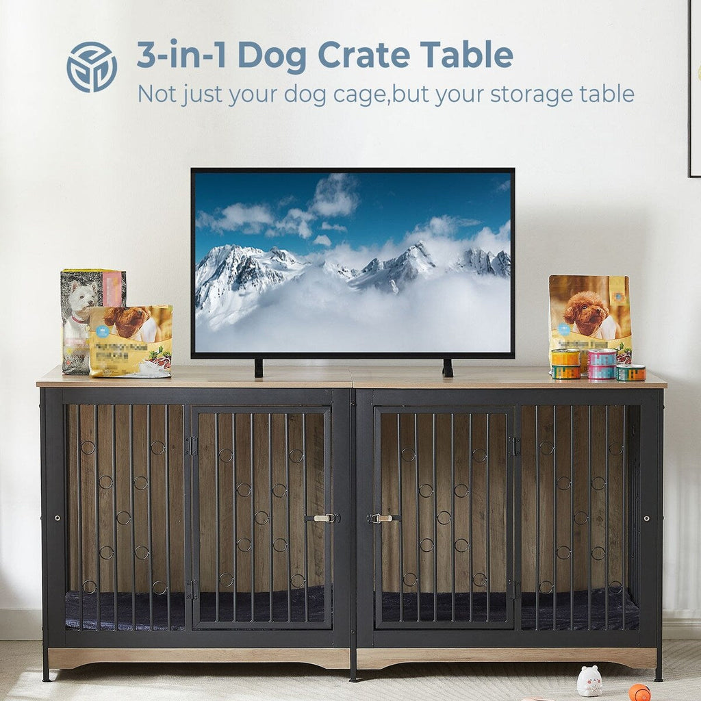 Mobile porta TV per cani di grossa taglia da 70,86'' con cuscino e due vani (senza cuscino)