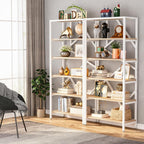 Libreria industriale 71, libreria Etagere in legno marrone rustico a 6 ripiani, ripiani aperti