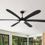 Ventilatore da soffitto DC grande a 6 pale in legno galleggiante da 72 pollici con luce e telecomando