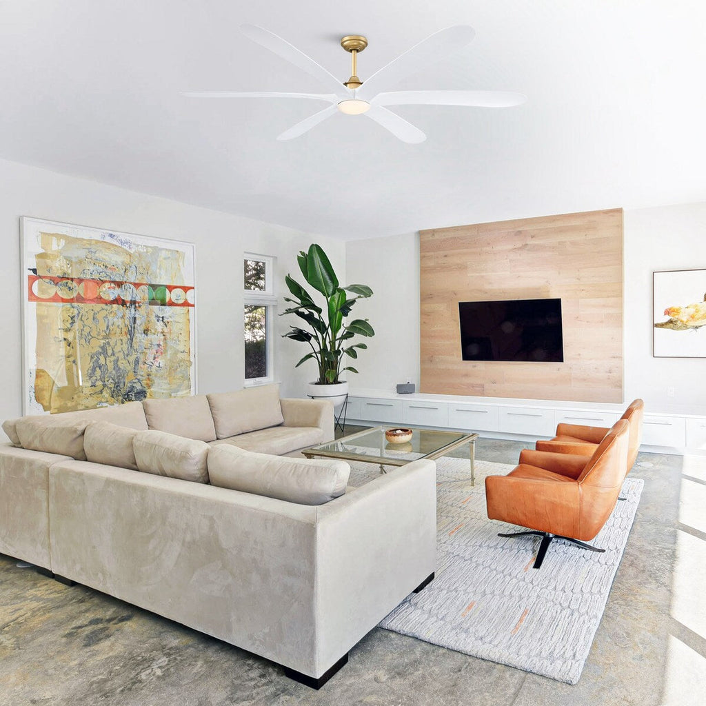 Ventilatore da soffitto DC grande a 6 pale in legno galleggiante da 72 pollici con luce e telecomando