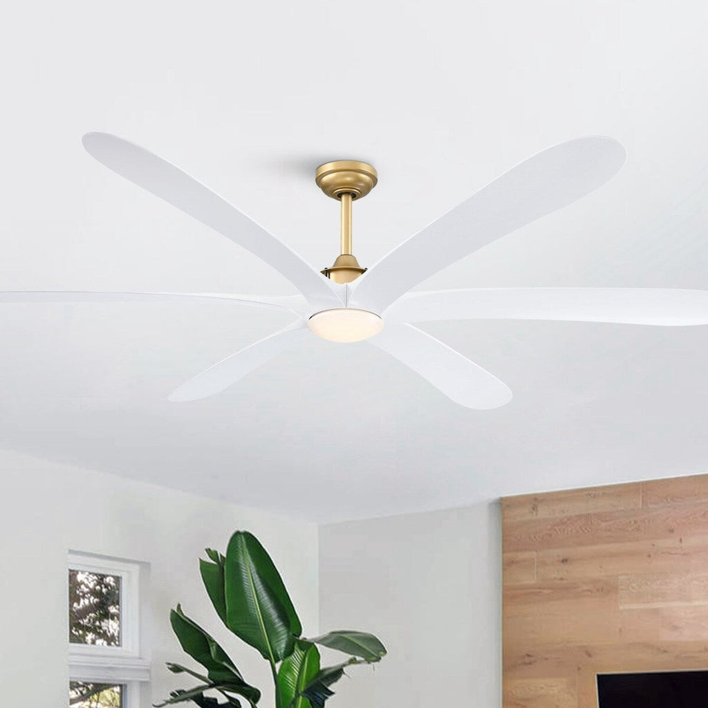 Ventilatore da soffitto DC grande a 6 pale in legno galleggiante da 72 pollici con luce e telecomando
