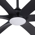 Ventilatore da soffitto DC grande a 6 pale in legno galleggiante da 72 pollici con luce e telecomando
