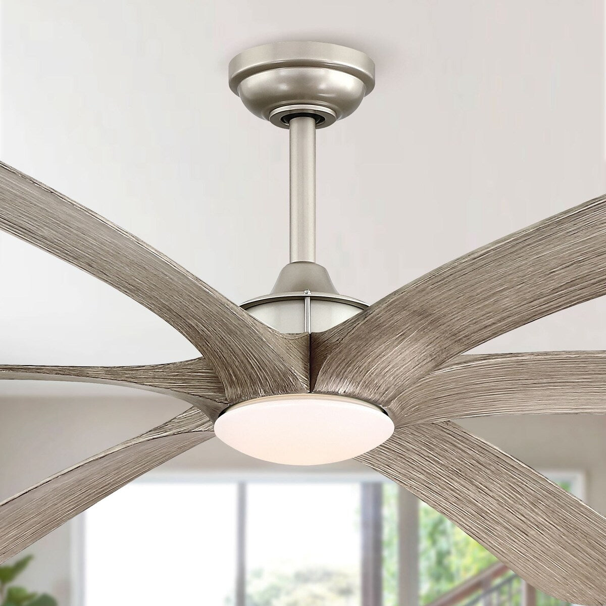 Ventilatore da soffitto DC grande a 6 pale in legno galleggiante da 72 pollici con luce e telecomando