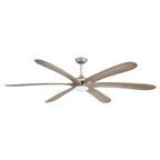 Ventilatore da soffitto DC grande a 6 pale in legno galleggiante da 72 pollici con luce e telecomando